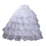 Maxbell Wedding Petticoat Elastic Waist Slips Underskirt for Party  White 4 Hoops