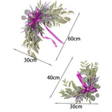 Maxbell 2 Pieces Wedding Arch Flowers Fake Flowers Greenery for Front Door Ornament Lavender