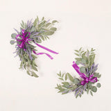 Maxbell 2 Pieces Wedding Arch Flowers Fake Flowers Greenery for Front Door Ornament Lavender