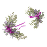 Maxbell 2 Pieces Wedding Arch Flowers Fake Flowers Greenery for Front Door Ornament Lavender