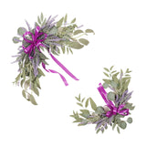 Maxbell 2 Pieces Wedding Arch Flowers Fake Flowers Greenery for Front Door Ornament Lavender