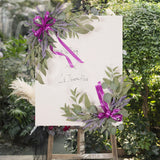 Maxbell 2 Pieces Wedding Arch Flowers Fake Flowers Greenery for Front Door Ornament Lavender