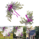 Maxbell 2 Pieces Wedding Arch Flowers Fake Flowers Greenery for Front Door Ornament Lavender