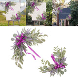 Maxbell 2 Pieces Wedding Arch Flowers Fake Flowers Greenery for Front Door Ornament Lavender