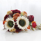 Maxbell Wedding Bride Hand Bouquet Sunflowers with Ribbons for Party Church Supplies