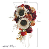 Maxbell Wedding Bride Hand Bouquet Sunflowers with Ribbons for Party Church Supplies