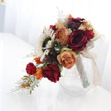 Maxbell Wedding Bride Hand Bouquet Sunflowers with Ribbons for Party Church Supplies
