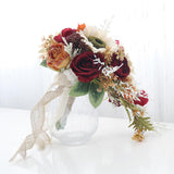 Maxbell Wedding Bride Hand Bouquet Sunflowers with Ribbons for Party Church Supplies