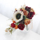 Maxbell Wedding Bride Hand Bouquet Sunflowers with Ribbons for Party Church Supplies