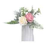 Maxbell Chair Back Flowers and Ribbons Artificial Rose Flower for Events Wedding