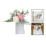 Maxbell Chair Back Flowers and Ribbons Artificial Rose Flower for Events Wedding