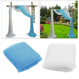 Maxbell Chiffon Fabric Drapery Panel Ceremony Party Wedding Arch Drapes White Blue