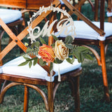 Maxbell Chair Back Flower Romantic Bench Floral simple wedding Banquet Champagne