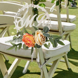 Maxbell Chair Back Flower Romantic Bench Floral simple wedding Banquet Champagne