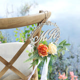 Maxbell Chair Back Flower Romantic Bench Floral simple wedding Banquet Champagne