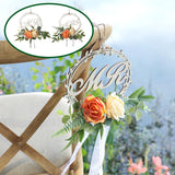 Maxbell Chair Back Flower Romantic Bench Floral simple wedding Banquet Champagne