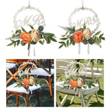 Maxbell Chair Back Flower Romantic Bench Floral simple wedding Banquet Champagne