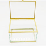 Maxbell Glass Jewelry Box Keepsake Box Ring Earring Display Storage Box for Wedding