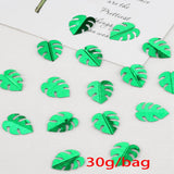 Maxbell Tropical Leaf Confetti Green Shiny for Wedding Table Baby Shower green