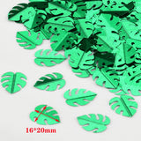 Maxbell Tropical Leaf Confetti Green Shiny for Wedding Table Baby Shower green