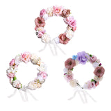 Maxbell Rose Wreath Floral Garland Fake for Wedding Headdress Farmhouse Front Door coffee