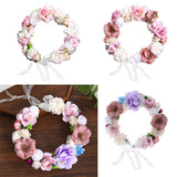 Maxbell Rose Wreath Floral Garland Fake for Wedding Headdress Farmhouse Front Door coffee