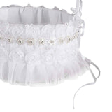 Maxbell Wedding Flower Girl Basket Comfortable Handle for Banquet Rose Edge