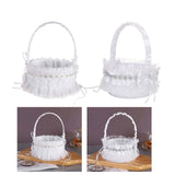 Maxbell Wedding Flower Girl Basket Comfortable Handle for Banquet Rose Edge