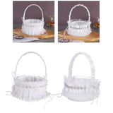 Maxbell Wedding Flower Girl Basket Comfortable Handle for Banquet Rose Edge