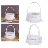 Maxbell Wedding Flower Girl Basket Comfortable Handle for Banquet Rose Edge