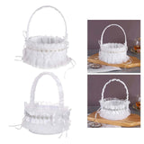 Maxbell Wedding Flower Girl Basket Comfortable Handle for Banquet Rose Edge