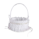 Maxbell Wedding Flower Girl Basket Comfortable Handle for Banquet Rose Edge