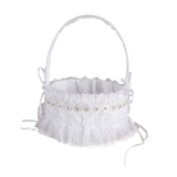 Maxbell Wedding Flower Girl Basket Comfortable Handle for Banquet Rose Edge