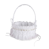 Maxbell Wedding Flower Girl Basket Comfortable Handle for Banquet Rose Edge