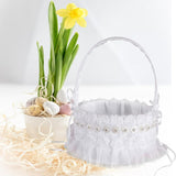 Maxbell Wedding Flower Girl Basket Comfortable Handle for Banquet Rose Edge