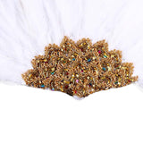 Maxbell Wedding Bride Feather Fan Handheld Decorative for Tea Dancing White