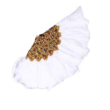 Maxbell Wedding Bride Feather Fan Handheld Decorative for Tea Dancing White