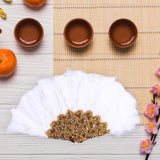 Maxbell Wedding Bride Feather Fan Handheld Decorative for Tea Dancing White