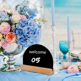 Maxbell 10x Removable Backboard Wedding Party Table Number Stands for Restaurant Semicircle Shape