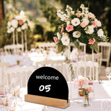 Maxbell 10x Removable Backboard Wedding Party Table Number Stands for Restaurant Semicircle Shape