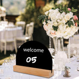 Maxbell 10x Removable Backboard Wedding Party Table Number Stands for Restaurant Semicircle Shape