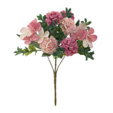 Maxbell Silk Hydrangea Flowers Bouquet for Living Room Meeting Room Decor Pink