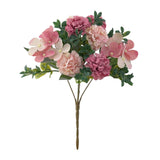 Maxbell Silk Hydrangea Flowers Bouquet for Living Room Meeting Room Decor Pink