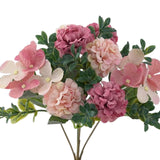 Maxbell Silk Hydrangea Flowers Bouquet for Living Room Meeting Room Decor Pink