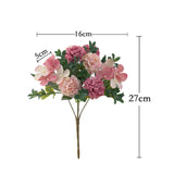 Maxbell Silk Hydrangea Flowers Bouquet for Living Room Meeting Room Decor Pink
