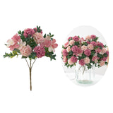 Maxbell Silk Hydrangea Flowers Bouquet for Living Room Meeting Room Decor Pink