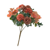 Maxbell Silk Hydrangea Flowers Bouquet for Living Room Meeting Room Decor Orange