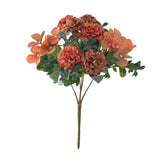 Maxbell Silk Hydrangea Flowers Bouquet for Living Room Meeting Room Decor Orange