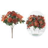 Maxbell Silk Hydrangea Flowers Bouquet for Living Room Meeting Room Decor Orange