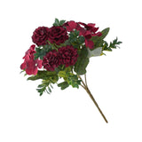 Maxbell Silk Hydrangea Flowers Bouquet for Living Room Meeting Room Decor Red